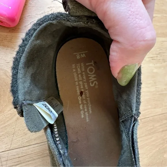 Toms Green Wool Suede ankle Booties size women’s 8 - Picture 5 of 6
